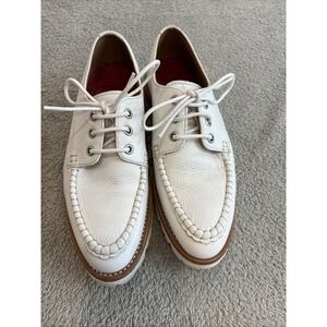 Grenson Dempsey Boat Shoe White Leather Chunky UK 4.5‎ US 7 EU 40